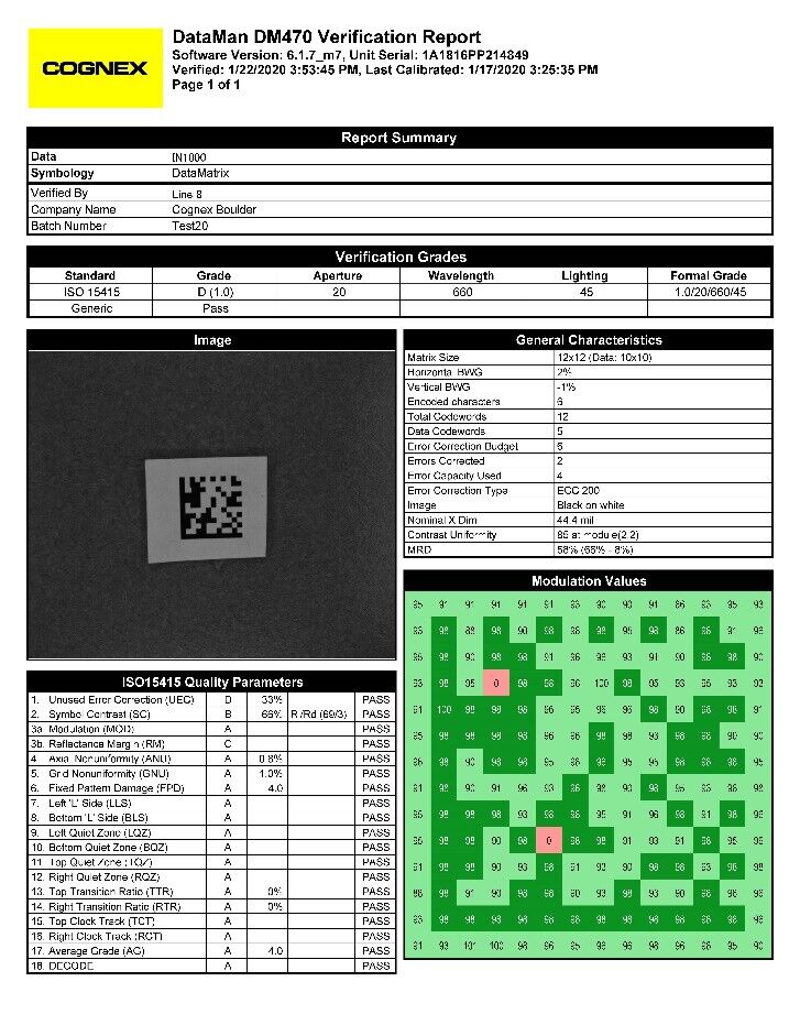 Cognex DM8600V Verifier Verification DPM 2D Validation Dataman DMR-8600V DM8600V