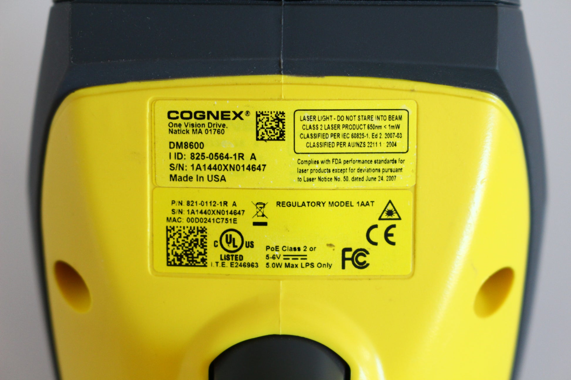 Cognex DM8600 825-0564-1r Tag